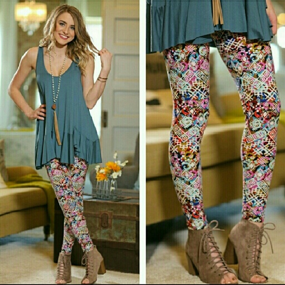 Brushed Color Mix Leggings - Picture 5 of 8